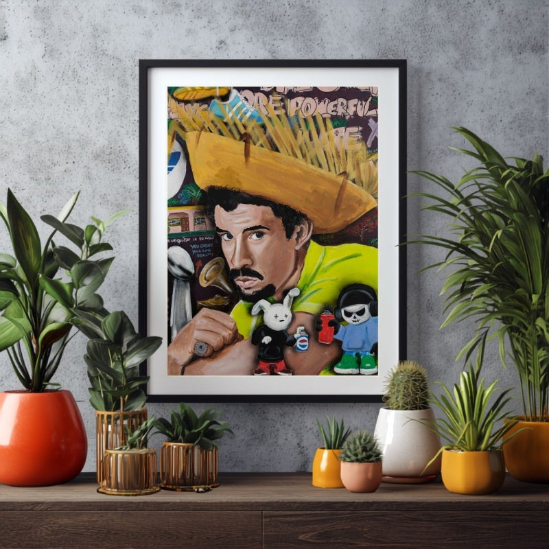 LOVE > HATE Bad Bunny pop art print
