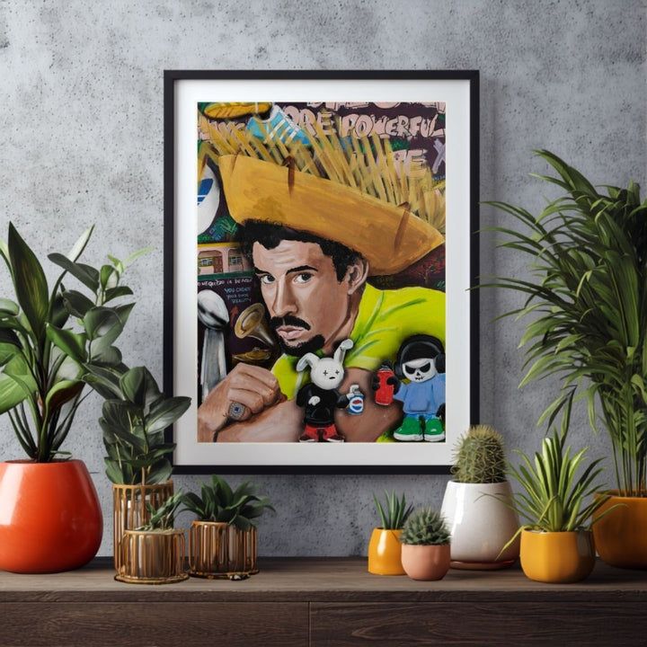 LOVE > HATE Bad Bunny pop art print